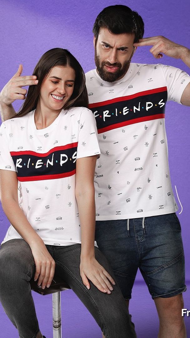 white t shirts friends 