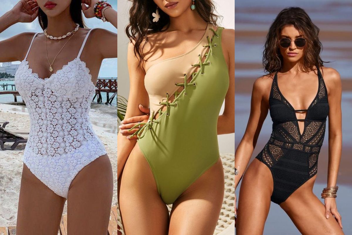 Lace-Up One-Piece Swimsuit 
