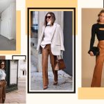 brown leather pants outfit