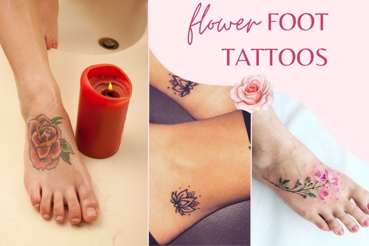 flower foot tattoo