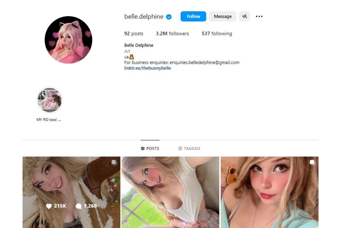 Belle Delphine Has A New Instagram Account. The Cosplay Stars