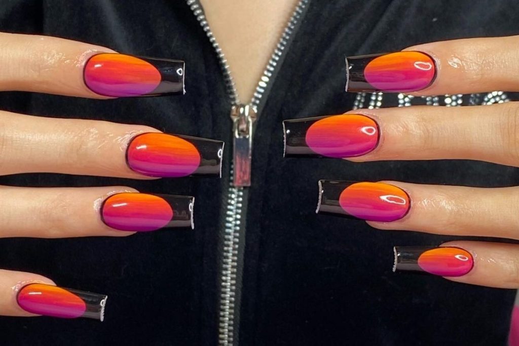 Ombre nails at sunset